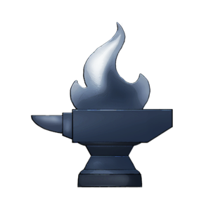 Symbol of a co-founder's patron god, Moradin, Dwarven god of the Forge